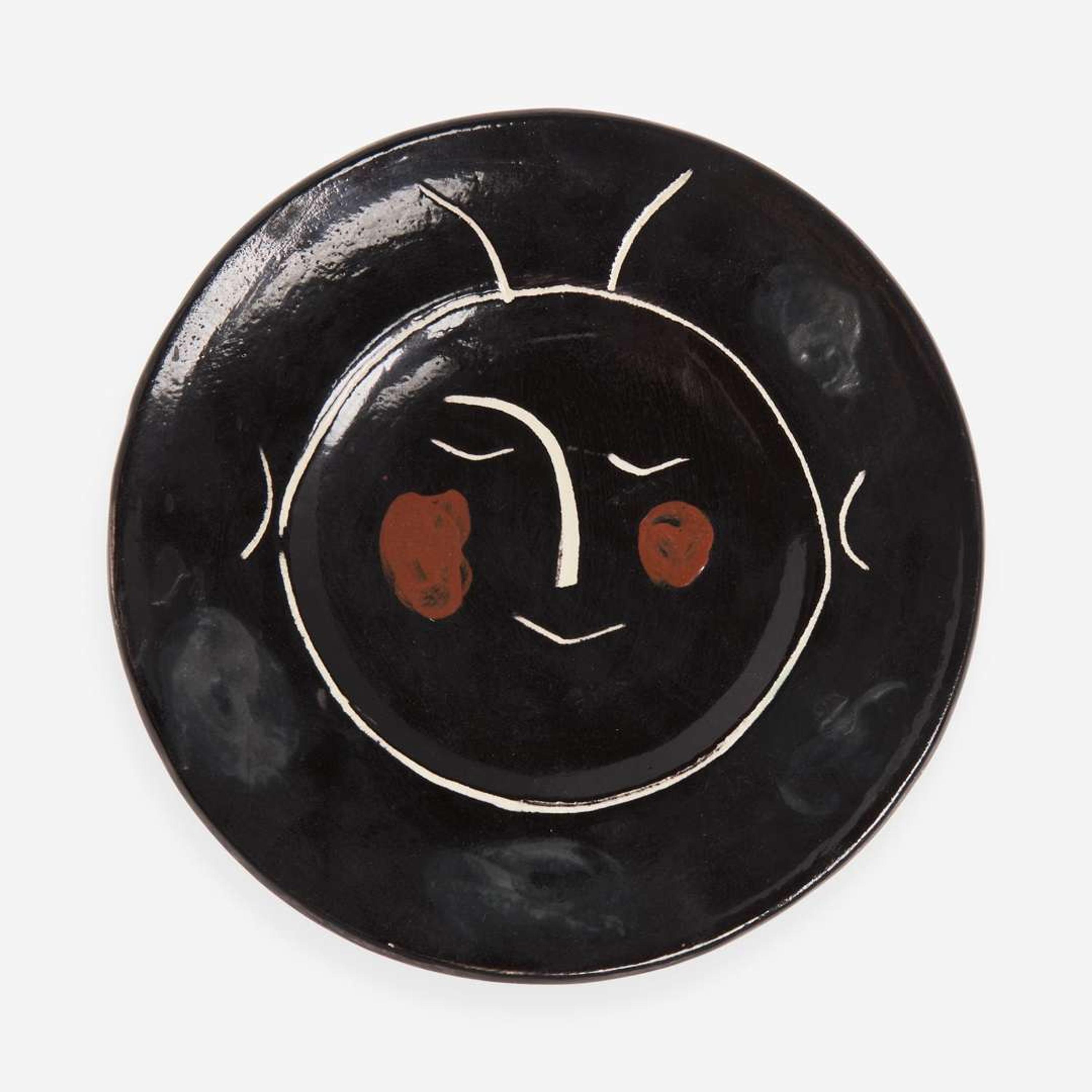 Pablo Picasso (Spanish, 1881-1973) Plate G from Visage Noir Service