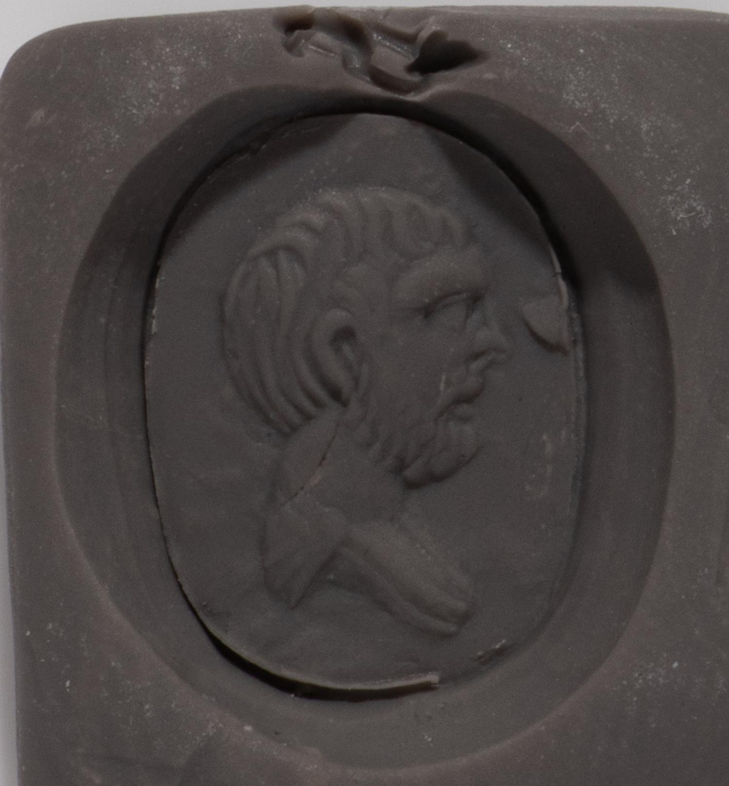 A Neoclassical Gold and Carnelian Pendant with a Male Portrait Head — with a modern gold chain