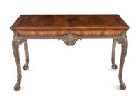 A George II Style Parcel-Gilt Walnut Center Table