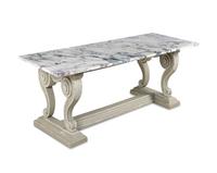 A Louis XIV Style Gray-Painted Marble-Top Center Table