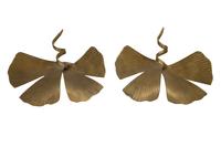A Pair of Marc Bankowsky Bronze Ginko Candlesticks