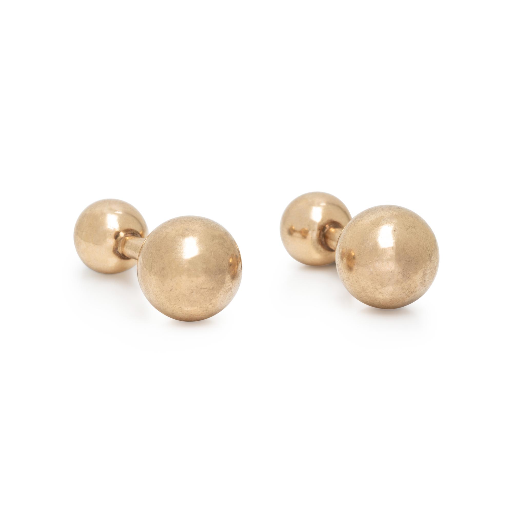YELLOW GOLD BALL CUFFLINKS