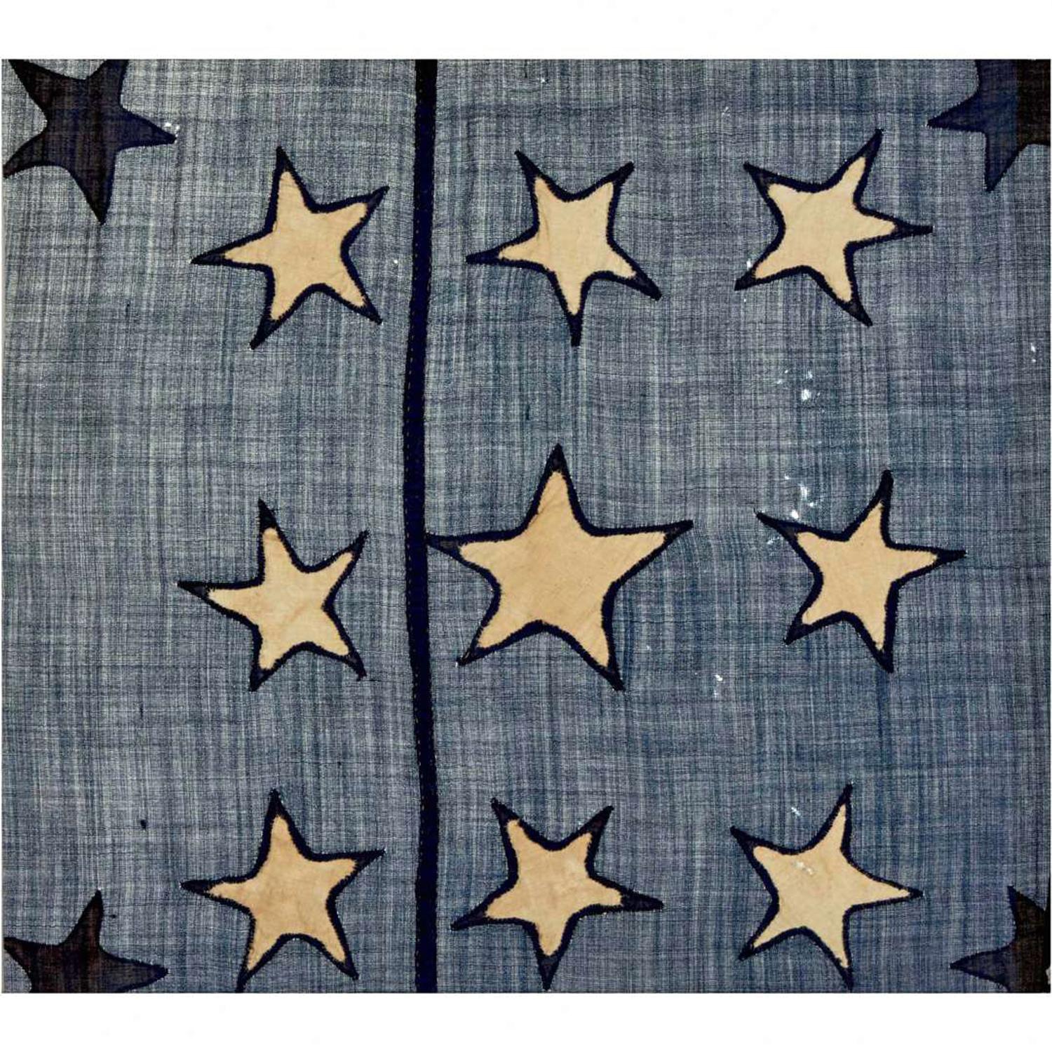 [FLAGS]. Civil War-era 13-Star Southern Sanctuary American flag possibly made by Sarah Applegate Cooper (1829-1904), Monmouth County, NJ.