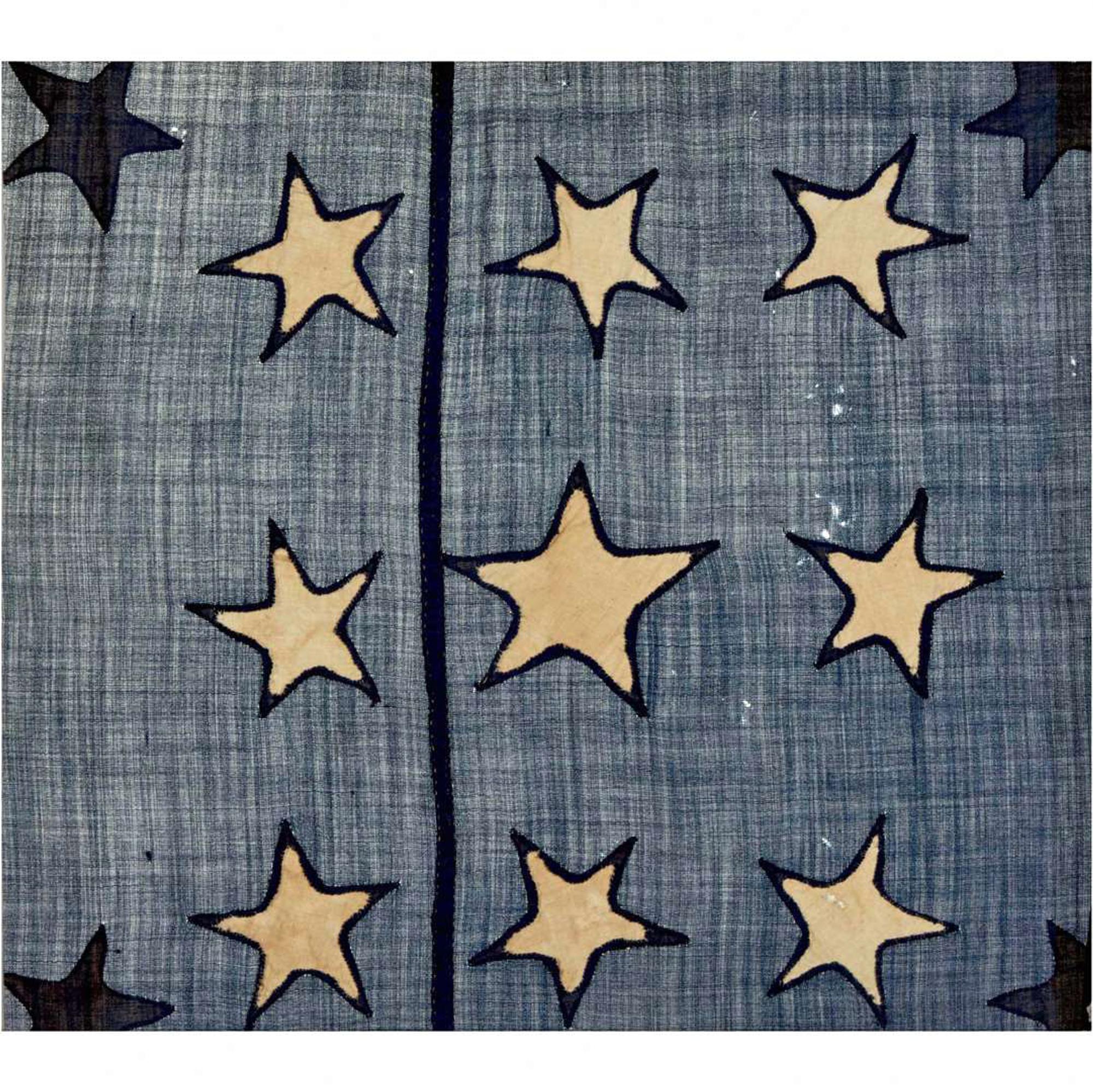 [FLAGS]. Civil War-era 13-Star Southern Sanctuary American flag possibly made by Sarah Applegate Cooper (1829-1904), Monmouth County, NJ.