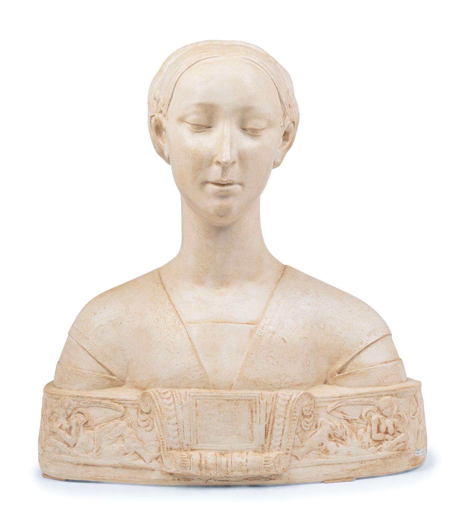 An Italian Resin Bust of Eleanor of Aragon After Francesco da Laurana (b. circa 1430–d. circa 1500)