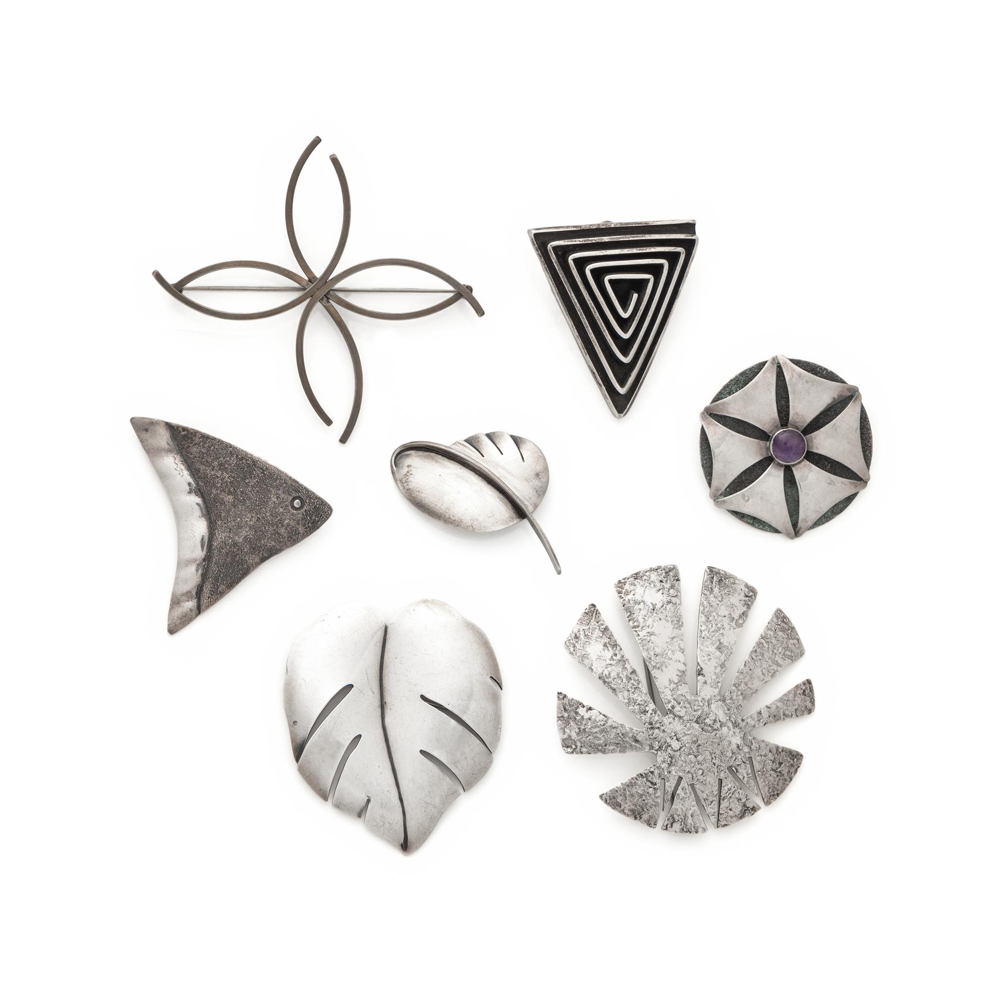 MODERNIST, COLLECTION OF ARTIST DESIGNED BROOCHES