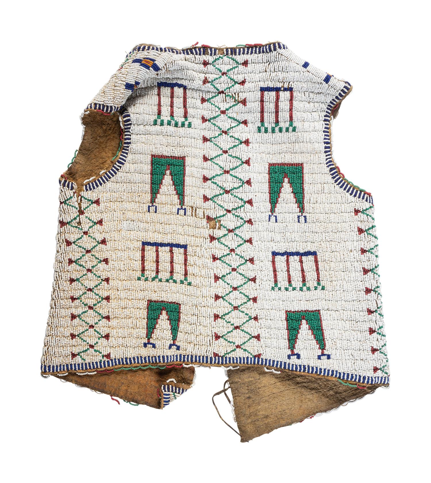 Sioux Child's Beaded Buffalo Hide Vest