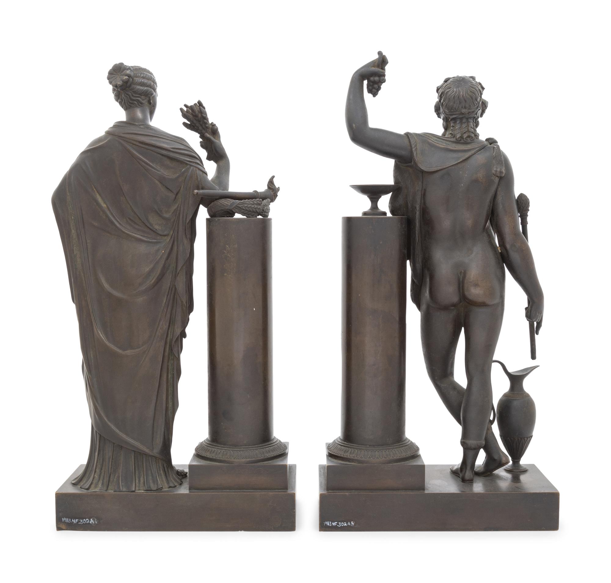 A Pair of French Bronze Allegorical Figures