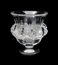 Lalique Bud Vase Height 6 5/8 x diameter 4 3/4 inches.