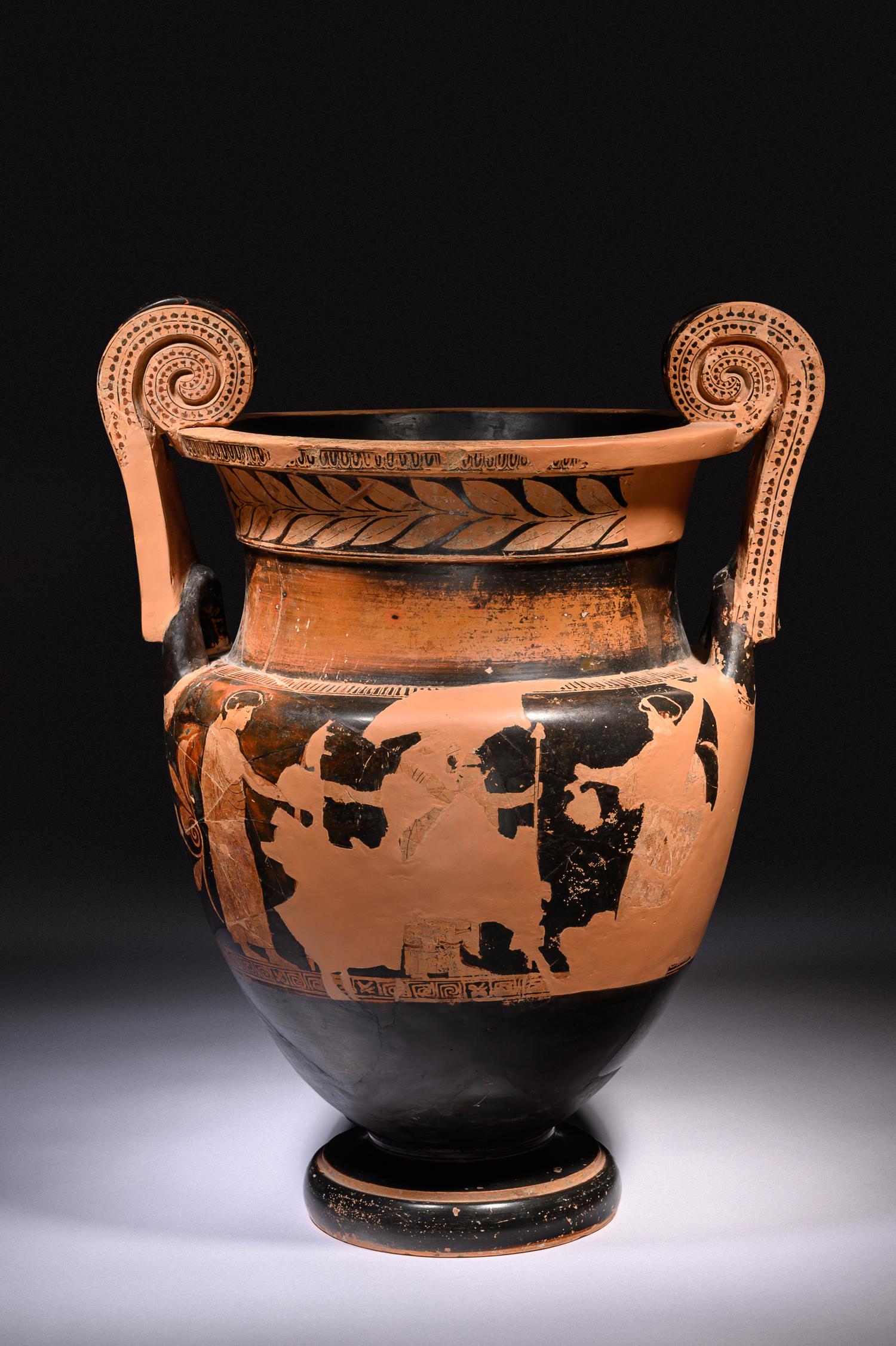 A Volute Krater with Attic Red-Figured Fragments