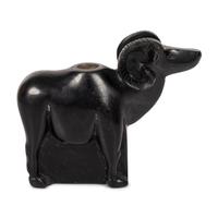 Carved Blackstone Figural Pipe Bowl, Ram