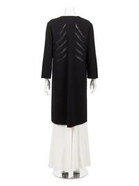 Ralph Rucci Wool Crepe Coat with Knotted Piping Detail