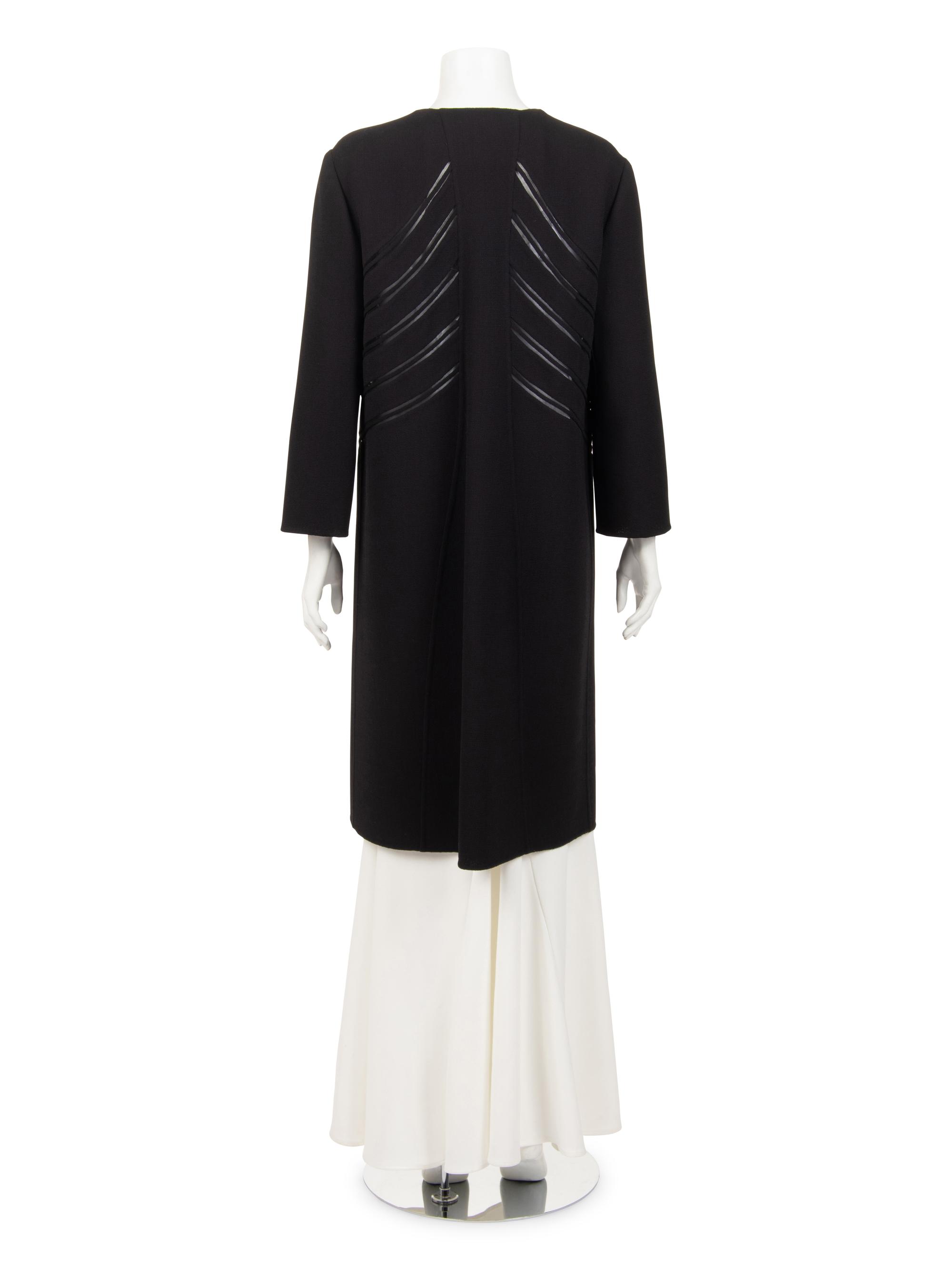 Ralph Rucci Wool Crepe Coat with Knotted Piping Detail