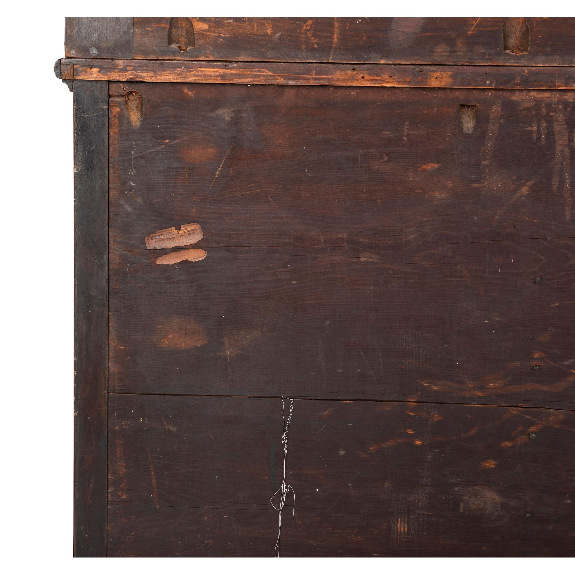 A Classical Brass Inlaid, Carved and Figured Mahogany Sideboard