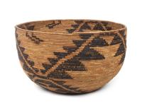 A Maidu Basket Bowl Height 9 3/8 x diameter 15 3/8 inches.