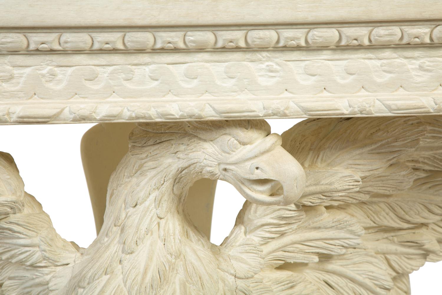 A George III Style White-Painted Pine Carved Eagle Console Table — 20TH CENTURY