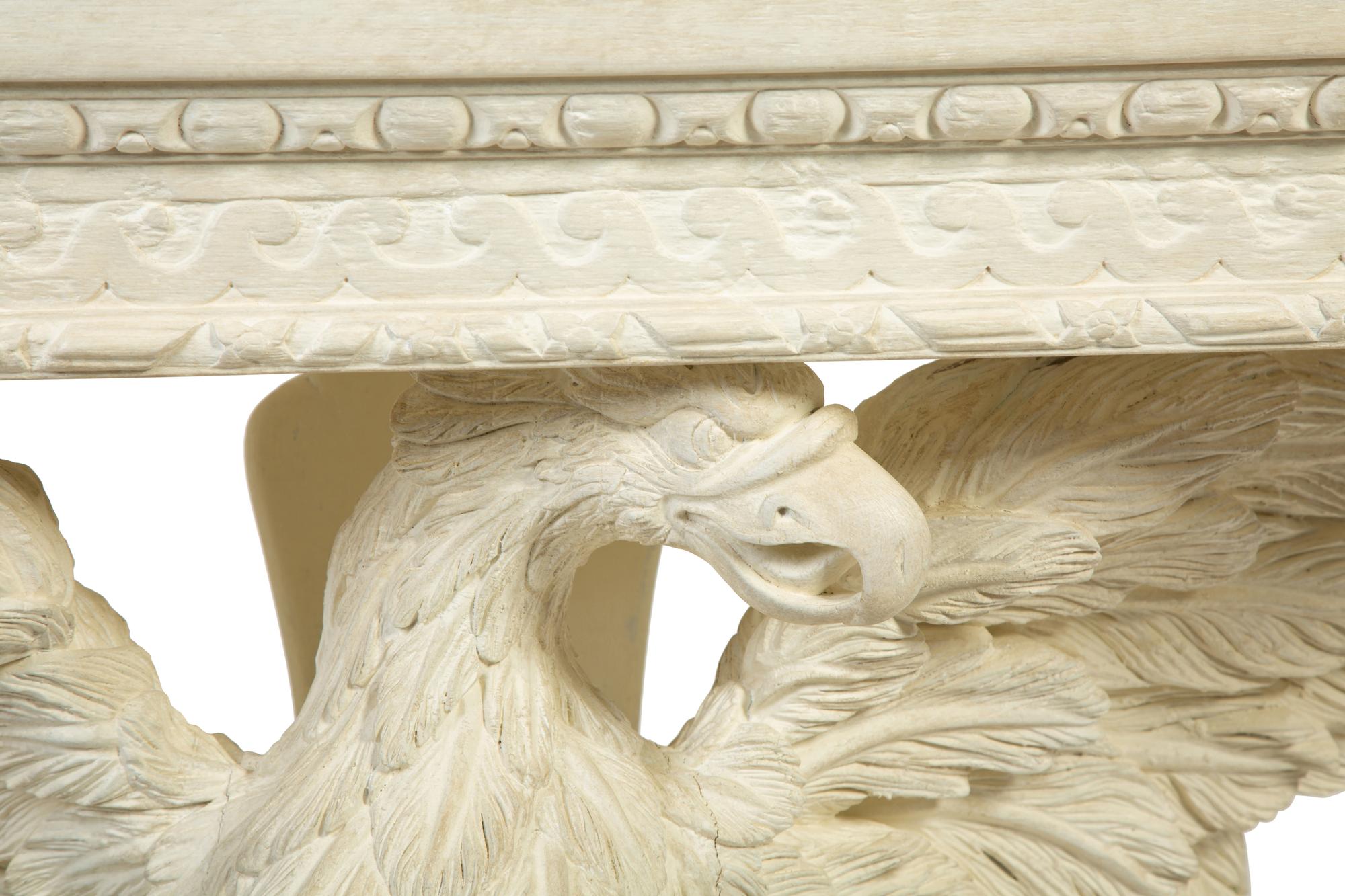 A George III Style White-Painted Pine Carved Eagle Console Table — 20TH CENTURY