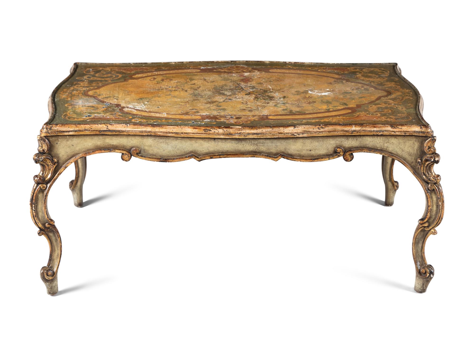 An Italian Polychrome Painted Low Table