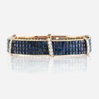 A Sapphire, Diamond, Gold, and Platinum Bracelet by Van Cleef & Arpels