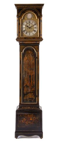A George II Japanned Tall Case Clock Height 84 inches. — ROBERT GYMER, NORWICH, MID-18TH CENTURY