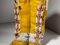 Arapaho Beaded Hide Leggings and Moccasins