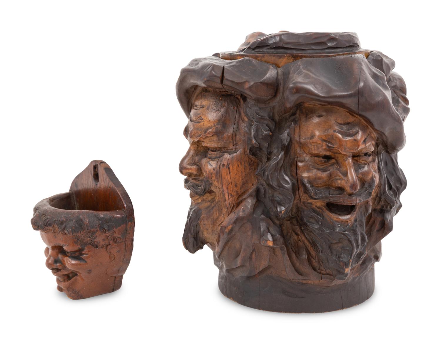A Swiss Black Forest Carved Tobacco Humidor