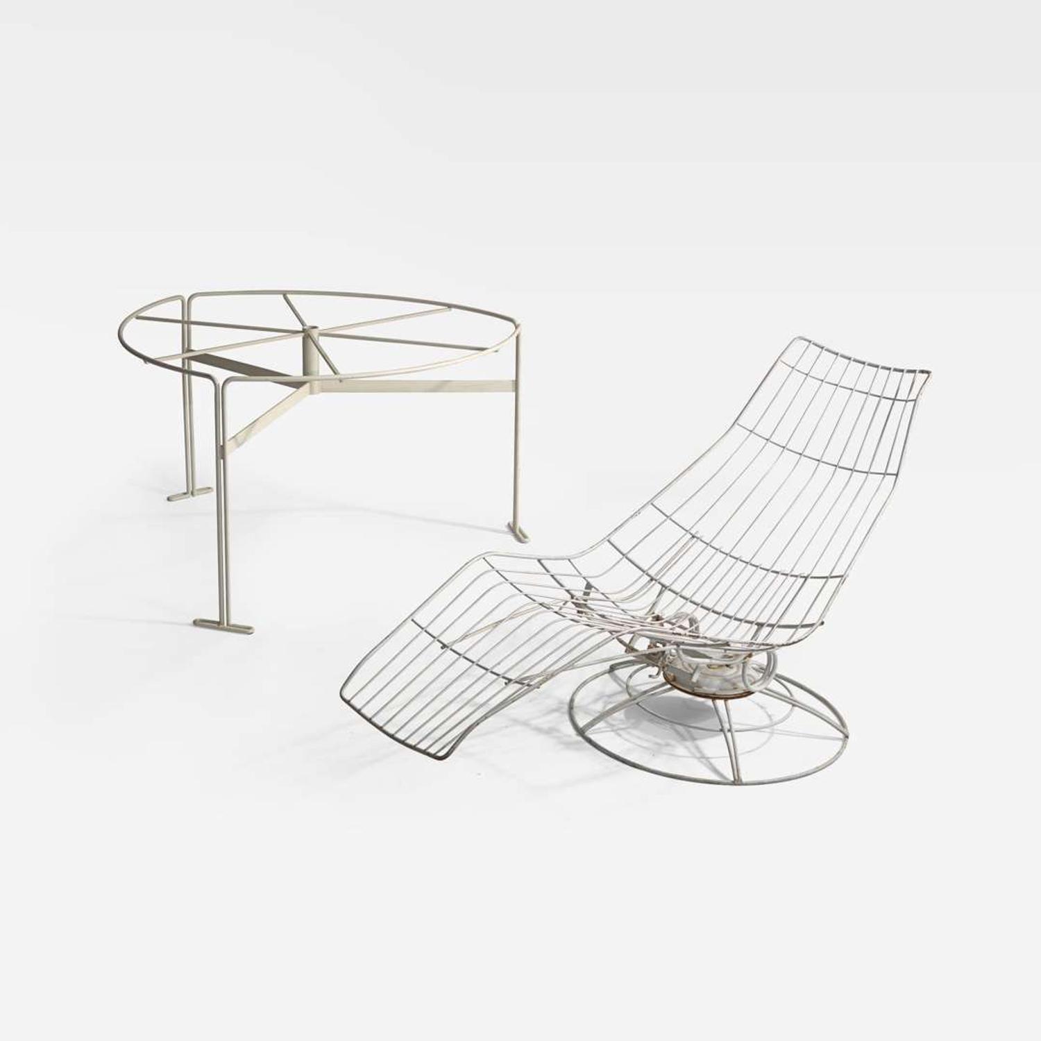 Vladimir Kagan (American, 1927-2016) A Capricorn Dining Table Base and Swivel Chaise, Kagan-Dreyfuss, Inc. and Vladimir Kagan Design Group, USA, designed circa 1958, the present lot 1958 and 2009