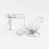Vladimir Kagan (American, 1927-2016) A Capricorn Dining Table Base and Swivel Chaise, Kagan-Dreyfuss, Inc. and Vladimir Kagan Design Group, USA, designed circa 1958, the present lot 1958 and 2009