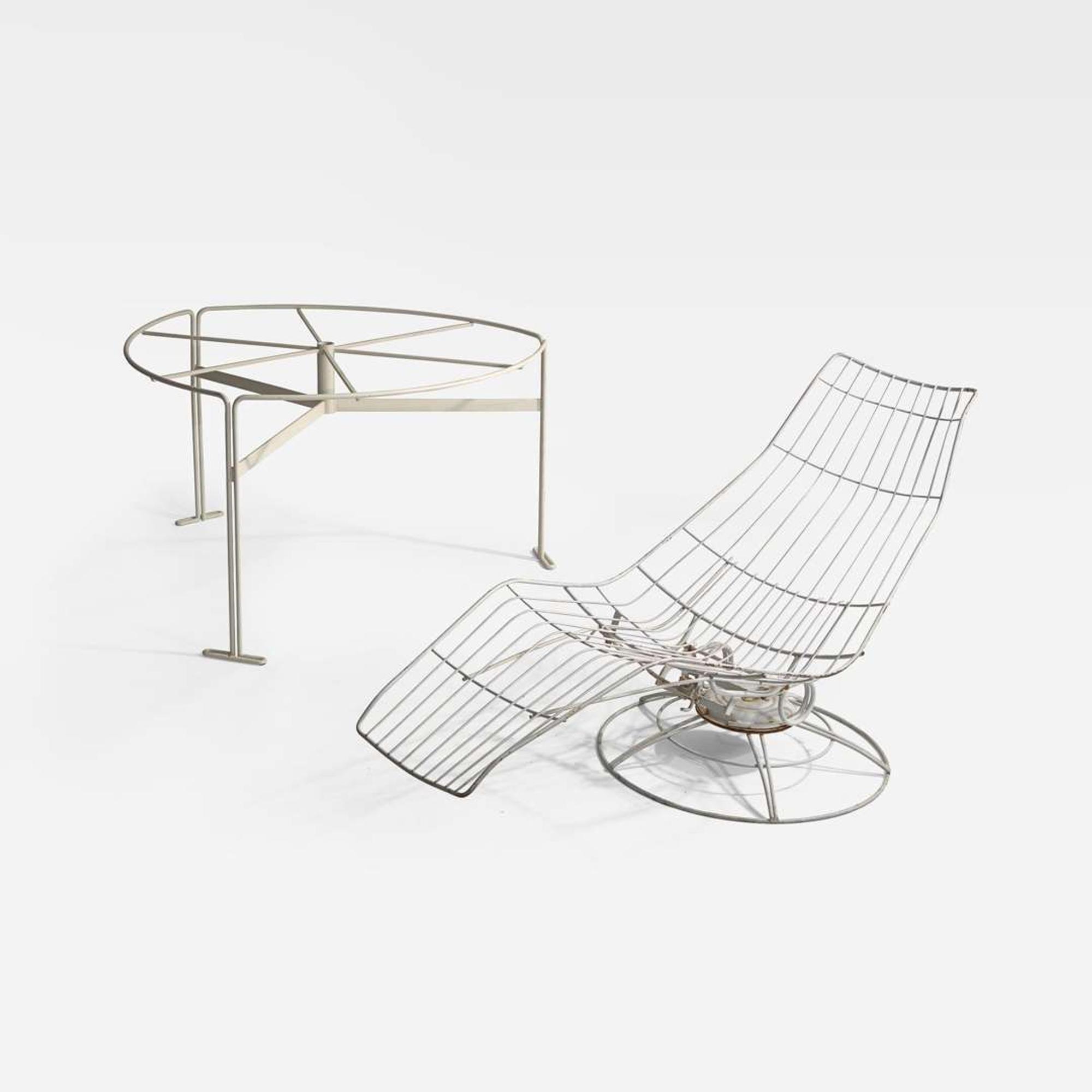 Vladimir Kagan (American, 1927-2016) A Capricorn Dining Table Base and Swivel Chaise, Kagan-Dreyfuss, Inc. and Vladimir Kagan Design Group, USA, designed circa 1958, the present lot 1958 and 2009