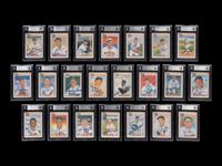 A Group of 22 1983 Donruss and Leaf Hall of Fame Heroes Signed Autograph Baseball Cards (Beckett Authentication Services BAS Certified),