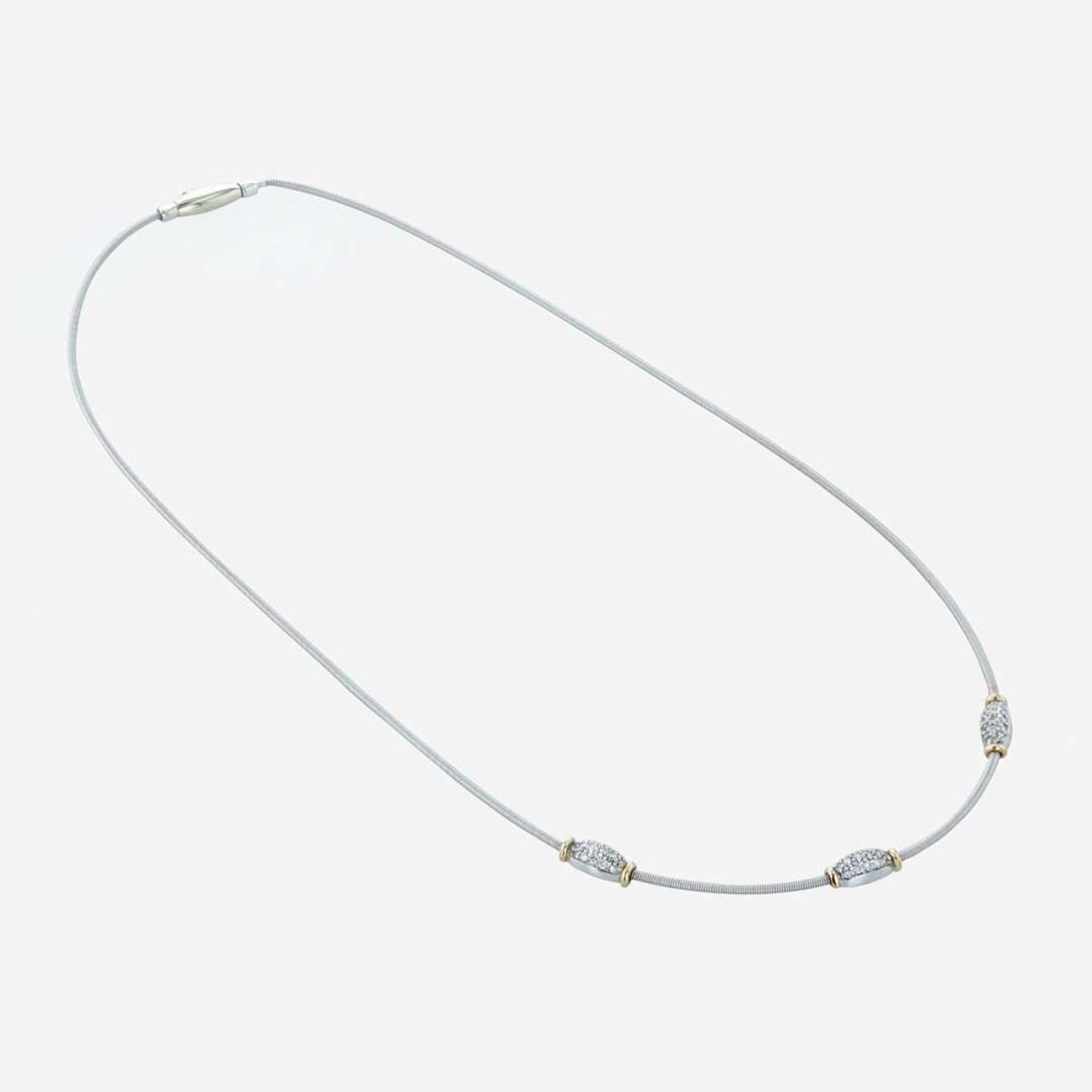 A 14K bicolor gold necklace with diamonds Italy
