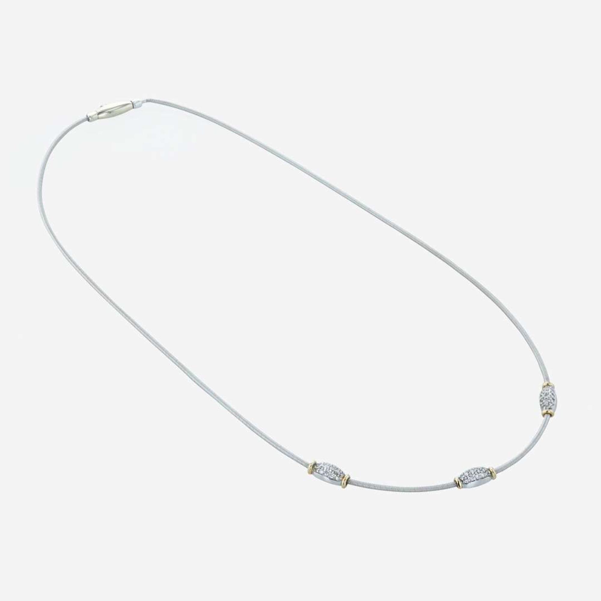 A 14K bicolor gold necklace with diamonds Italy
