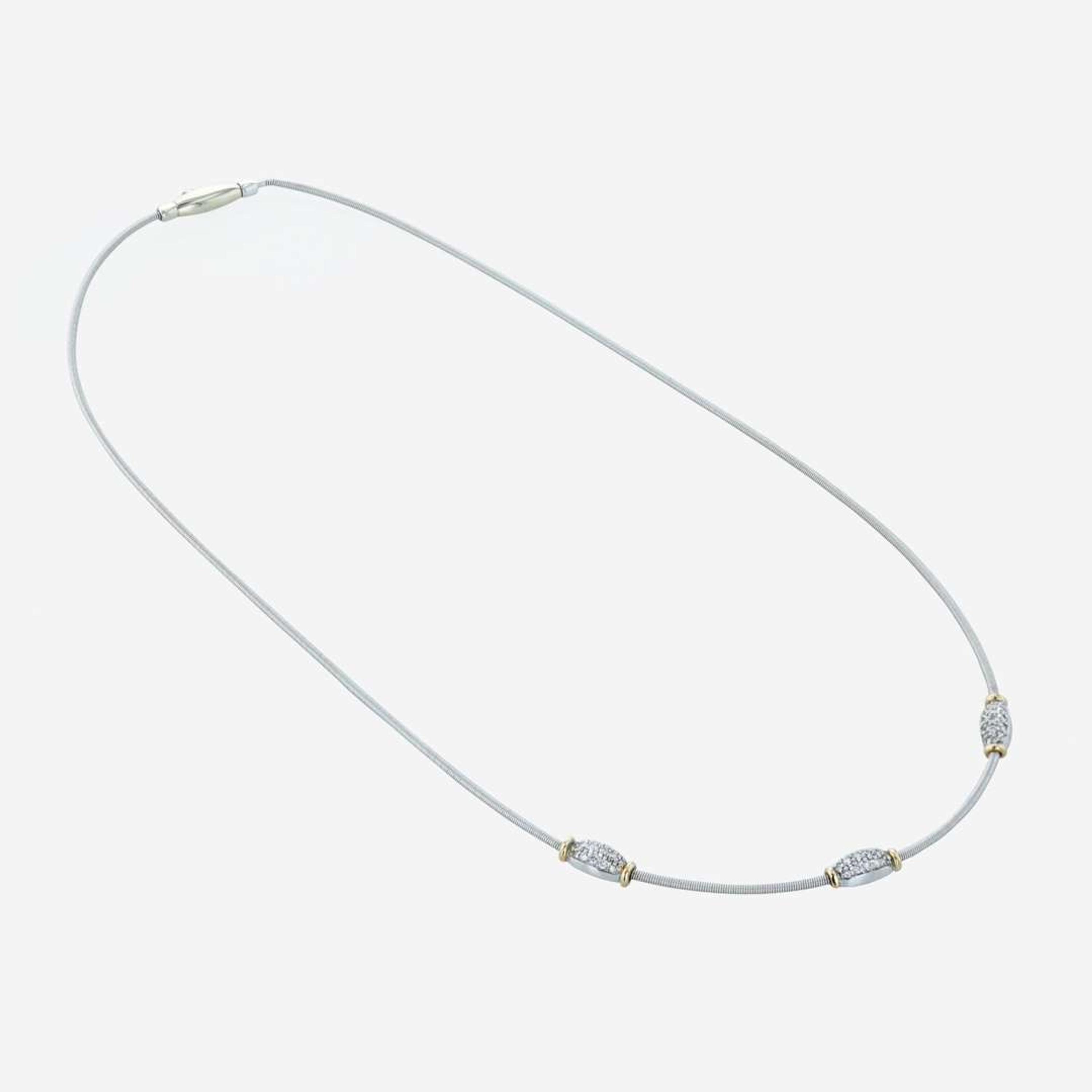 A 14K bicolor gold necklace with diamonds Italy