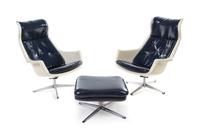 Alf Svensson and Yngve Sandstrom, DUX, 1970s, a pair of Galaxy chairs, with one ottoman