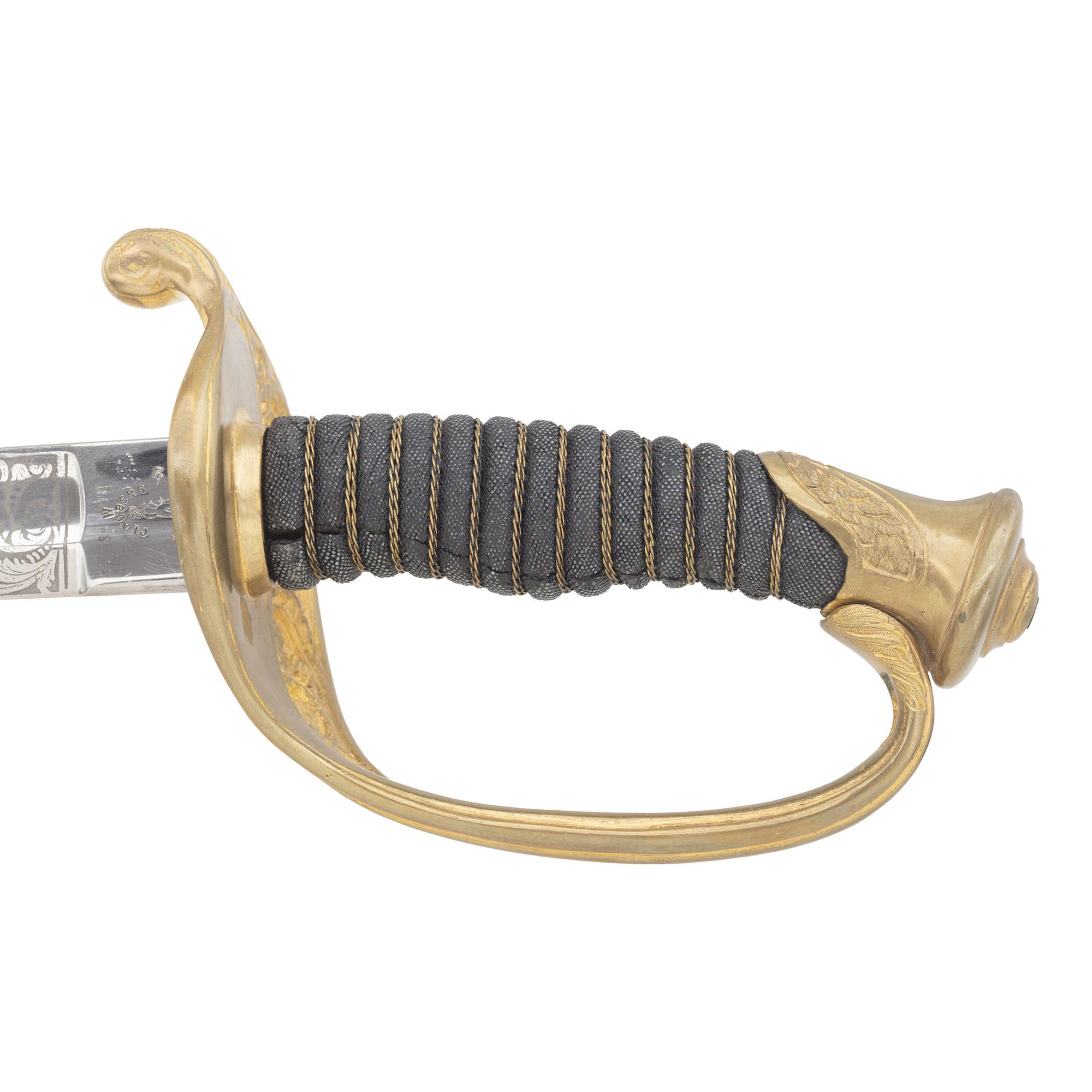 Fine Clauberg US Model 1850 Foot Officers Sword Retailed by JCF Deecken of New York