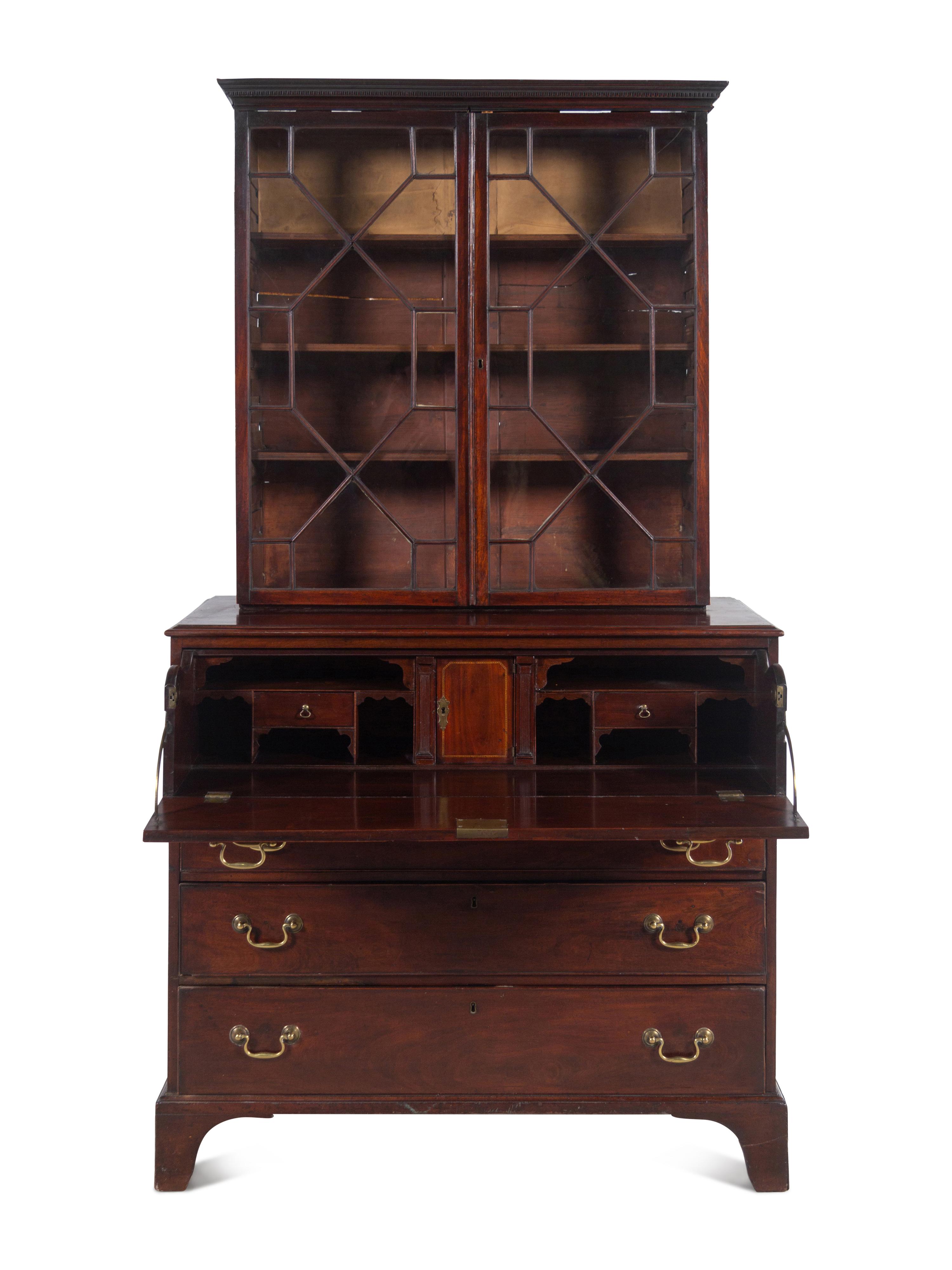 A George III Mahogany Secretary Bookcase