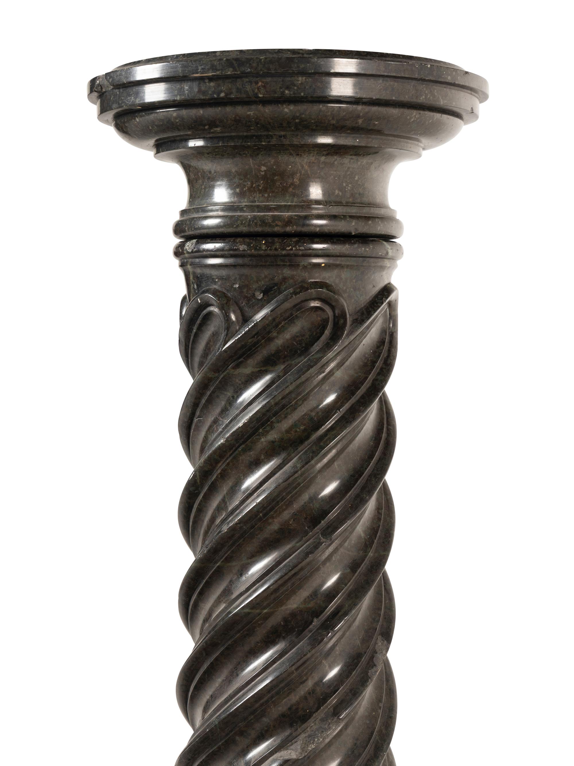A Continental Carved Marble Pedestal