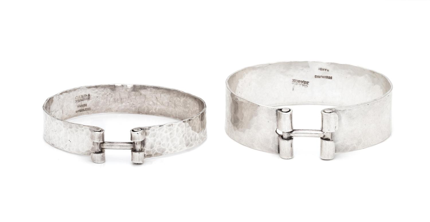 A Collection of Sterling Silver Bangle Bracelets, Randi Eckert for Calf & Dragon,