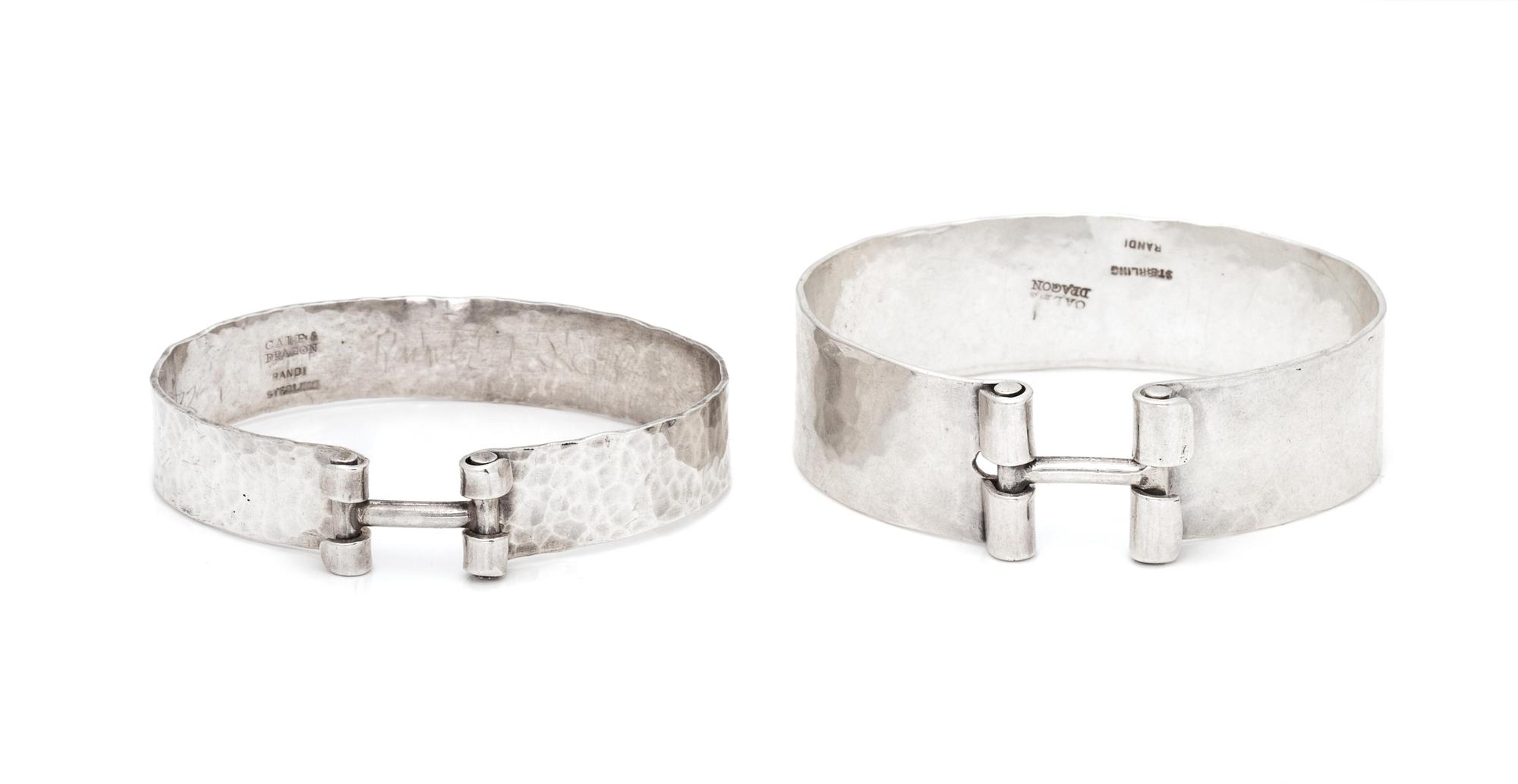 A Collection of Sterling Silver Bangle Bracelets, Randi Eckert for Calf & Dragon,