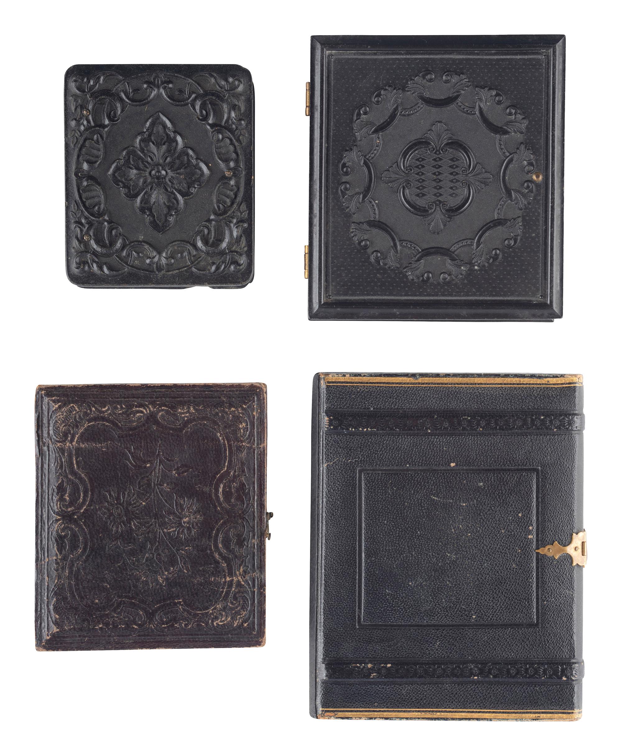 [EARLY PHOTOGRAPHY]. A group of 12 daguerreotypes, ambrotypes, and tintypes of couples housed in 8 cases, including some Union cases.