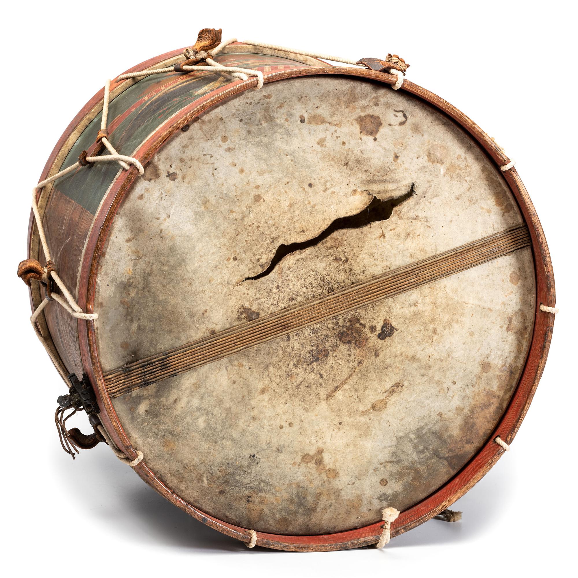 Civil War painted regulation eagle drum.