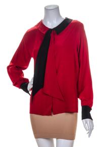 A Chanel Red Silk Blouse,