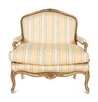 A Pair of Continental Carved and Painted Fauteuils à la Reine