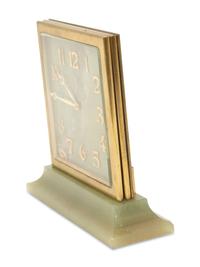 A Tiffany and Co. Brass and Onyx Clock