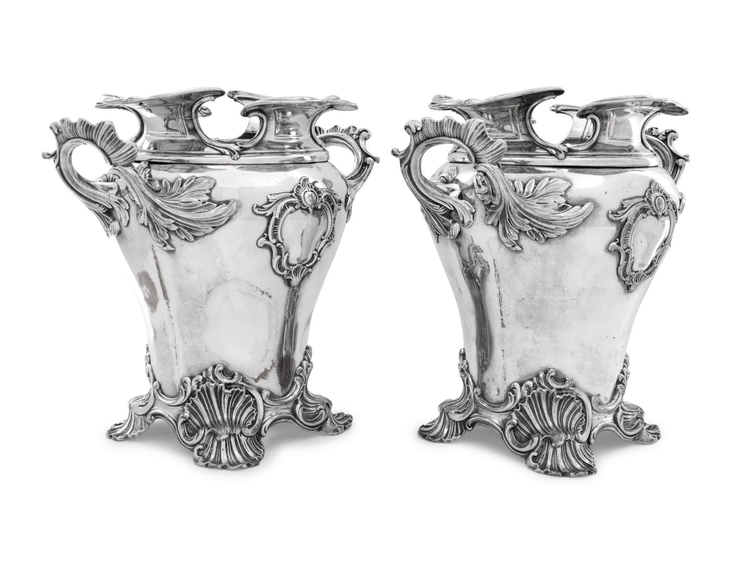 A Pair of Silver-Plate Wine Coolers
