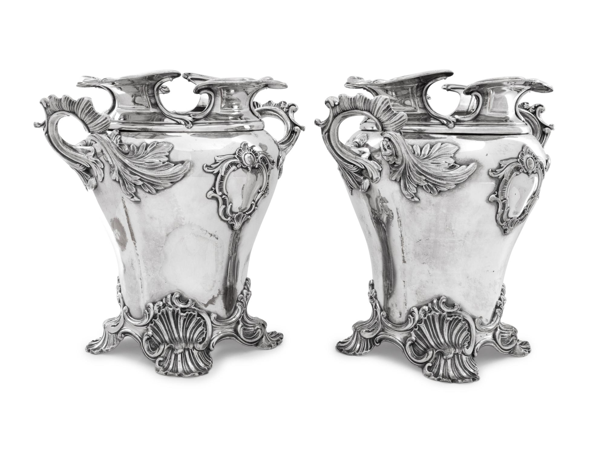 A Pair of Silver-Plate Wine Coolers