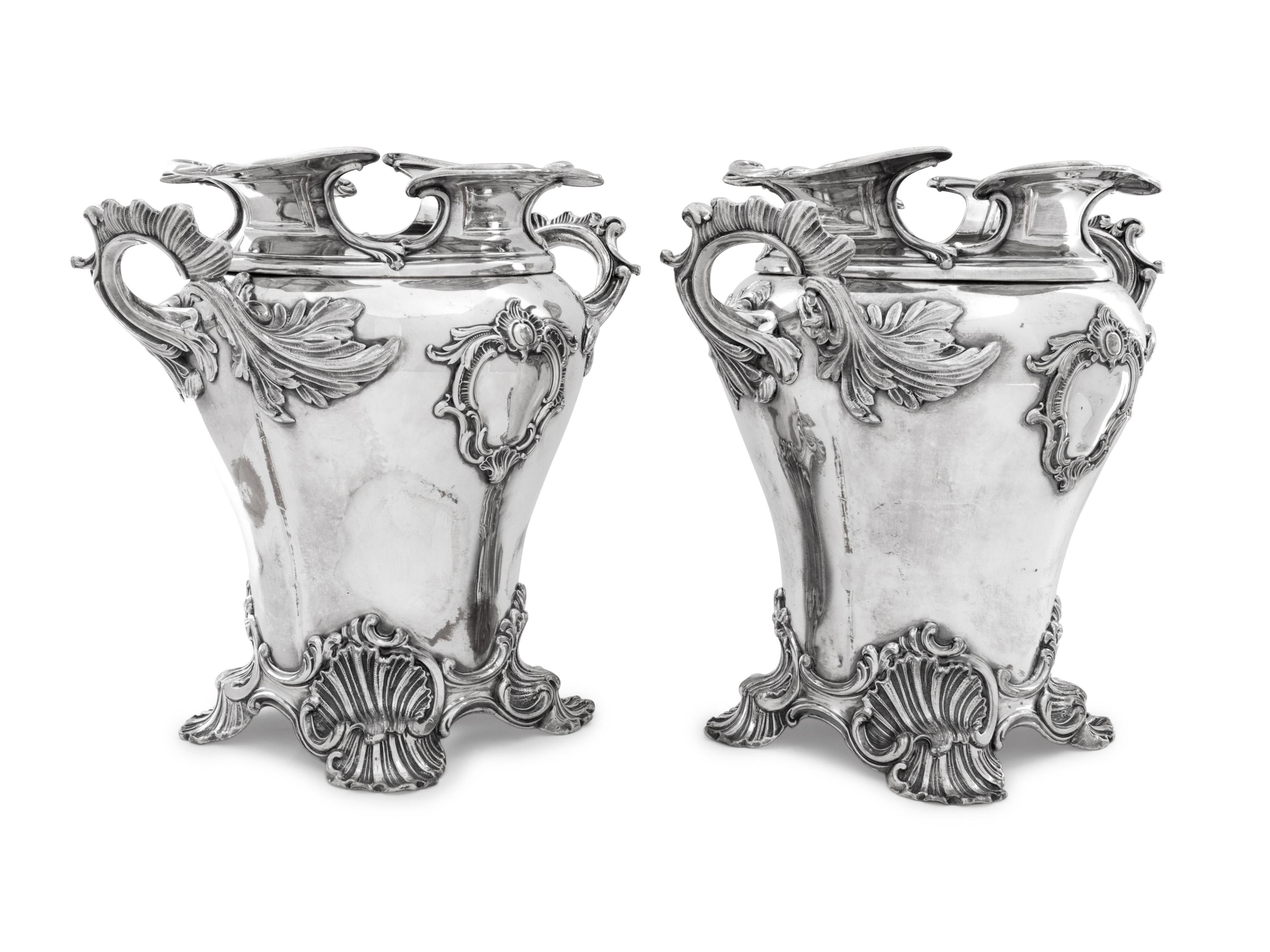 A Pair of Silver-Plate Wine Coolers