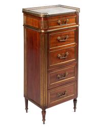 A Directoire Bronze Mounted Mahogany Semainier