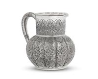 A Sterling Silver Water Pitcher in the Persian Taste, Tiffany & Co., New York, NY, Circa 1880