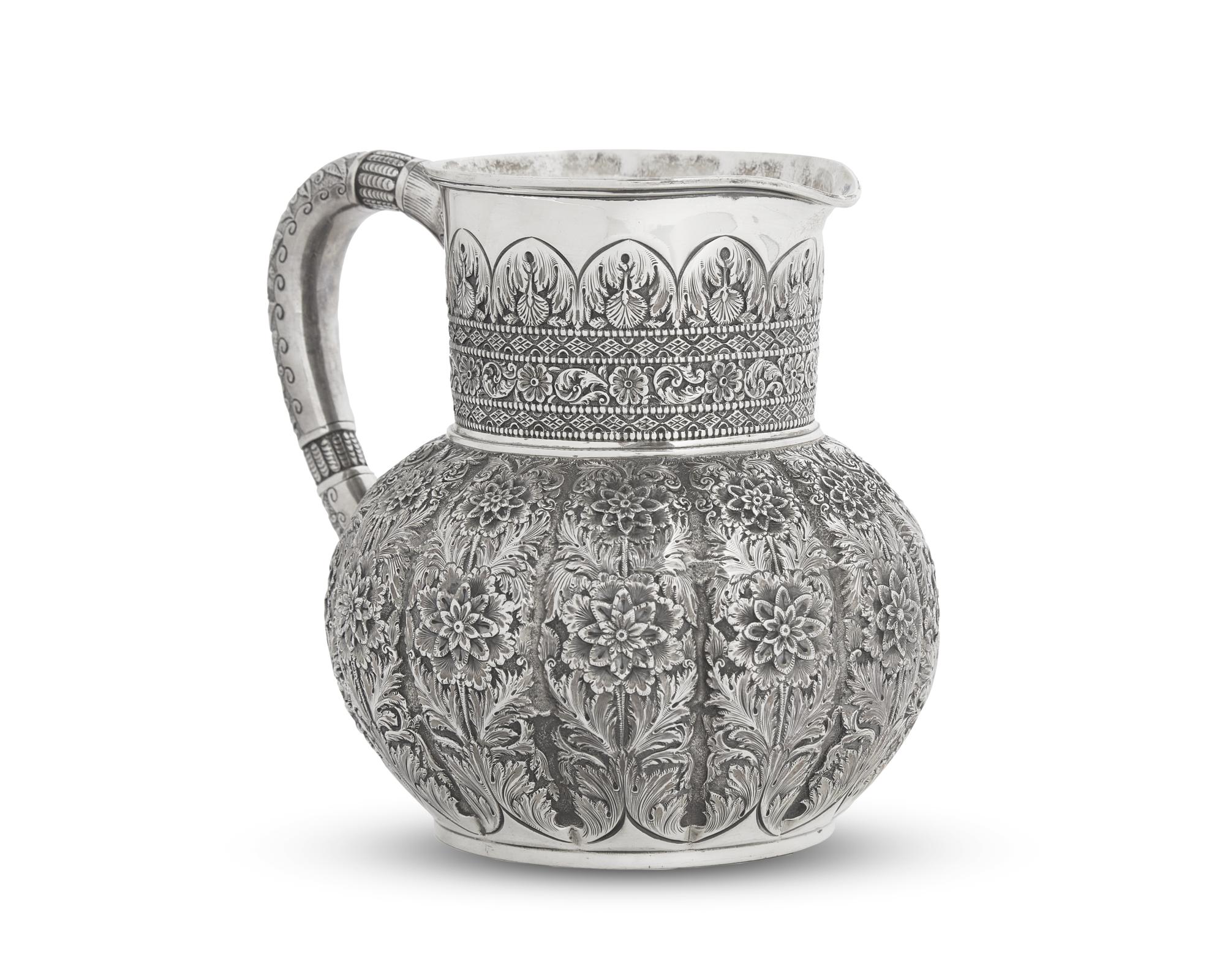 A Sterling Silver Water Pitcher in the Persian Taste, Tiffany & Co., New York, NY, Circa 1880